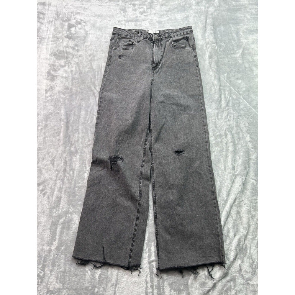 RSQ Womens Sz 30 Designer Jeans Black Wide Leg Active BOHO High Rise Denim Pants